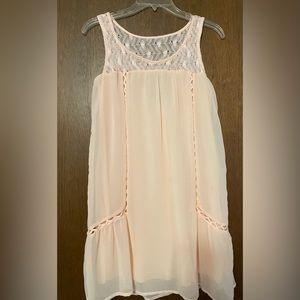 Sequin Hearts Babydoll Ruffle Dress Sz- Small  Light Pink NWT